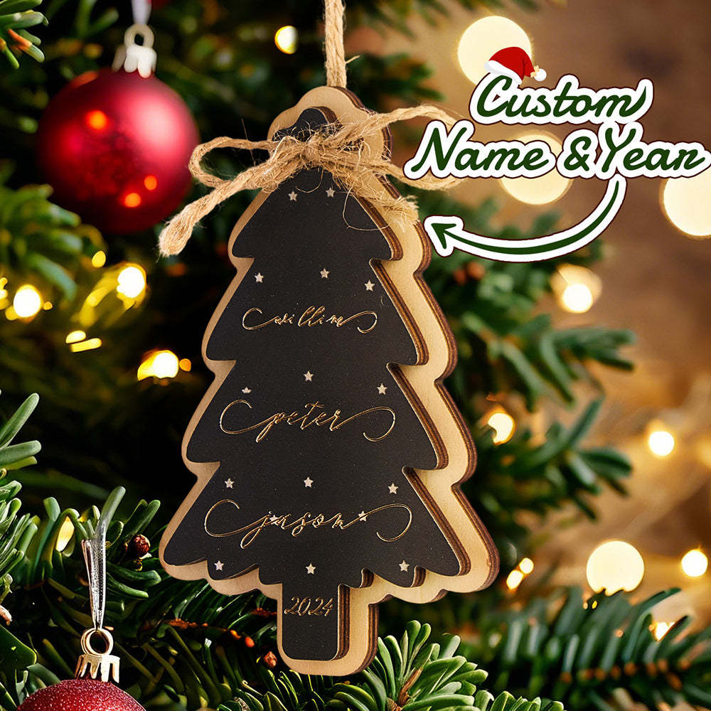 Personalized Family Christmas Ornament Christmas Tree with Family Names Ornament - soufeelus