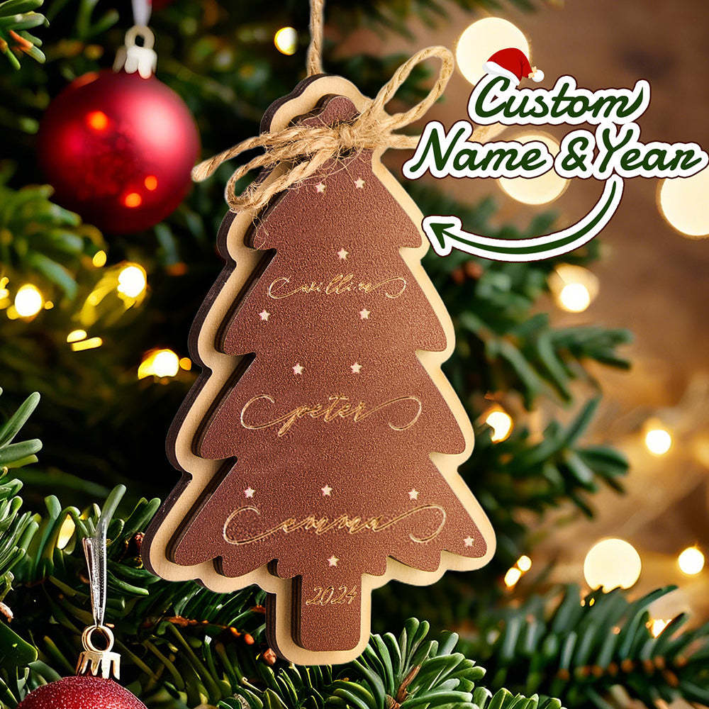 Personalized Family Christmas Ornament Christmas Tree with Family Names Ornament - soufeelus