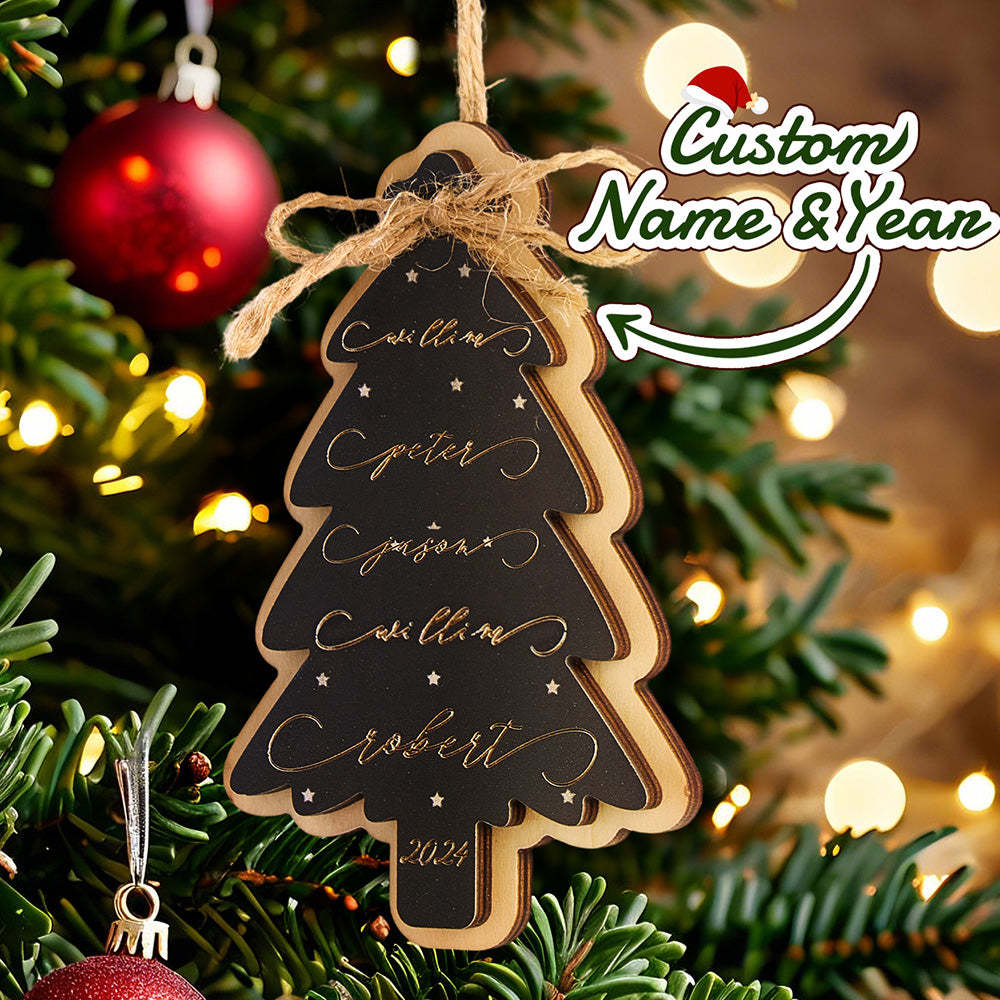 Personalized Family Christmas Ornament Christmas Tree with Family Names Ornament - soufeelus