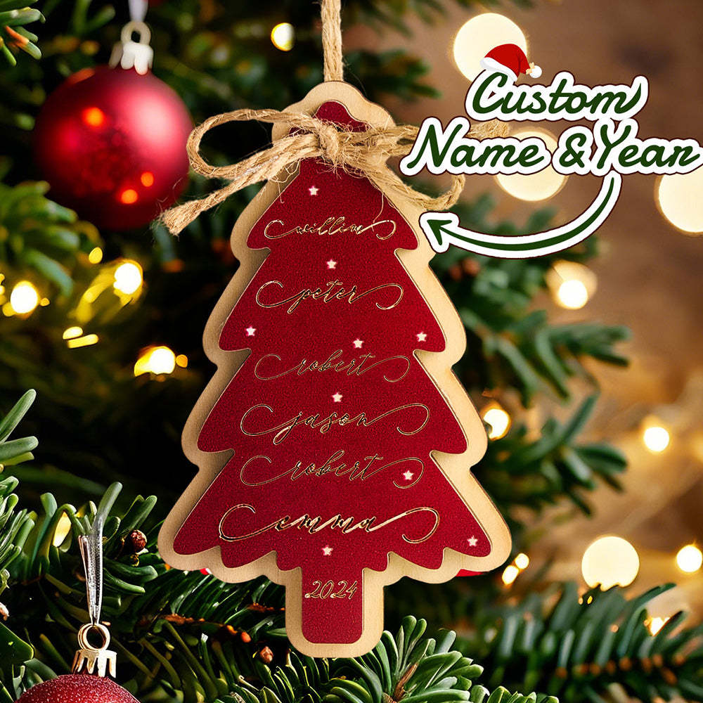 Personalized Family Christmas Ornament Christmas Tree with Family Names Ornament - soufeelus
