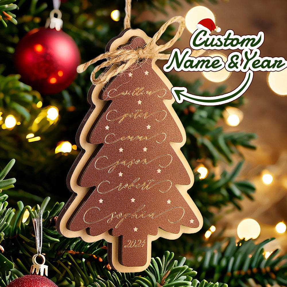 Personalized Family Christmas Ornament Christmas Tree with Family Names Ornament - soufeelus