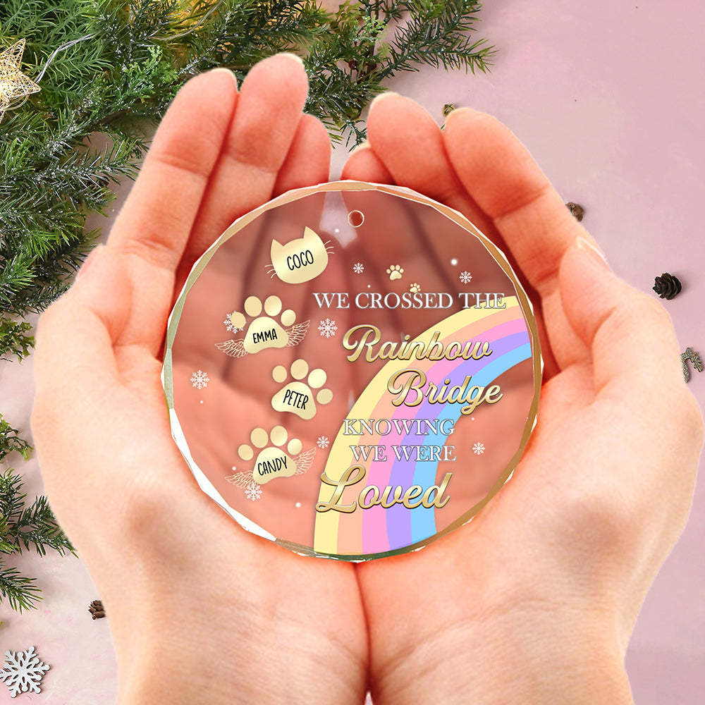 Custom Memorial Ornament I Crossed The Rainbow Bridge Knowing I Was Loved Christmas Ornament Gift for Pet Lovers - soufeelus