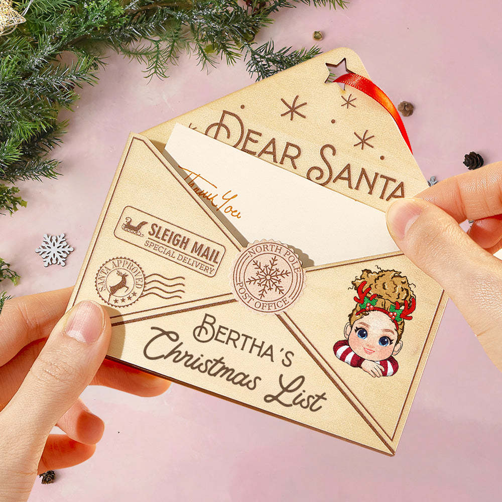 Personalized 3D Letter To Santa Wooden Ornament Christmas Gift For Little Ones - soufeelus