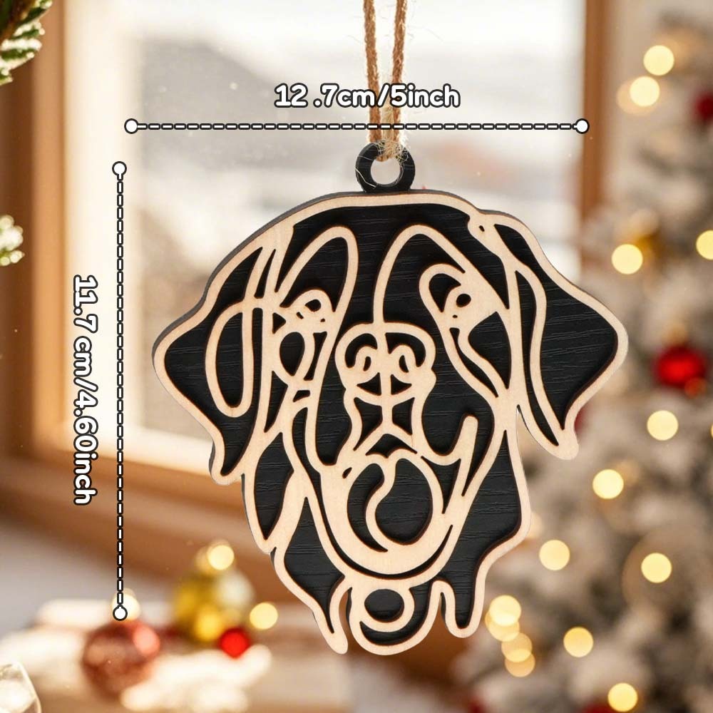 Personalized Line Art Dog Christmas Ornament Christmas Gift for Dog Lover - soufeelus
