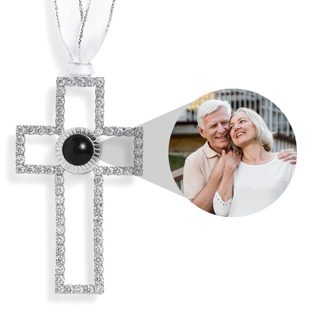 Personalized Photo Angel Car Hanging Accessories Crystal Rhinestone Vehicle Rear View Mirror Charm Pendant Ornaments Diamond Auto Interior Hanger Decoration for Her