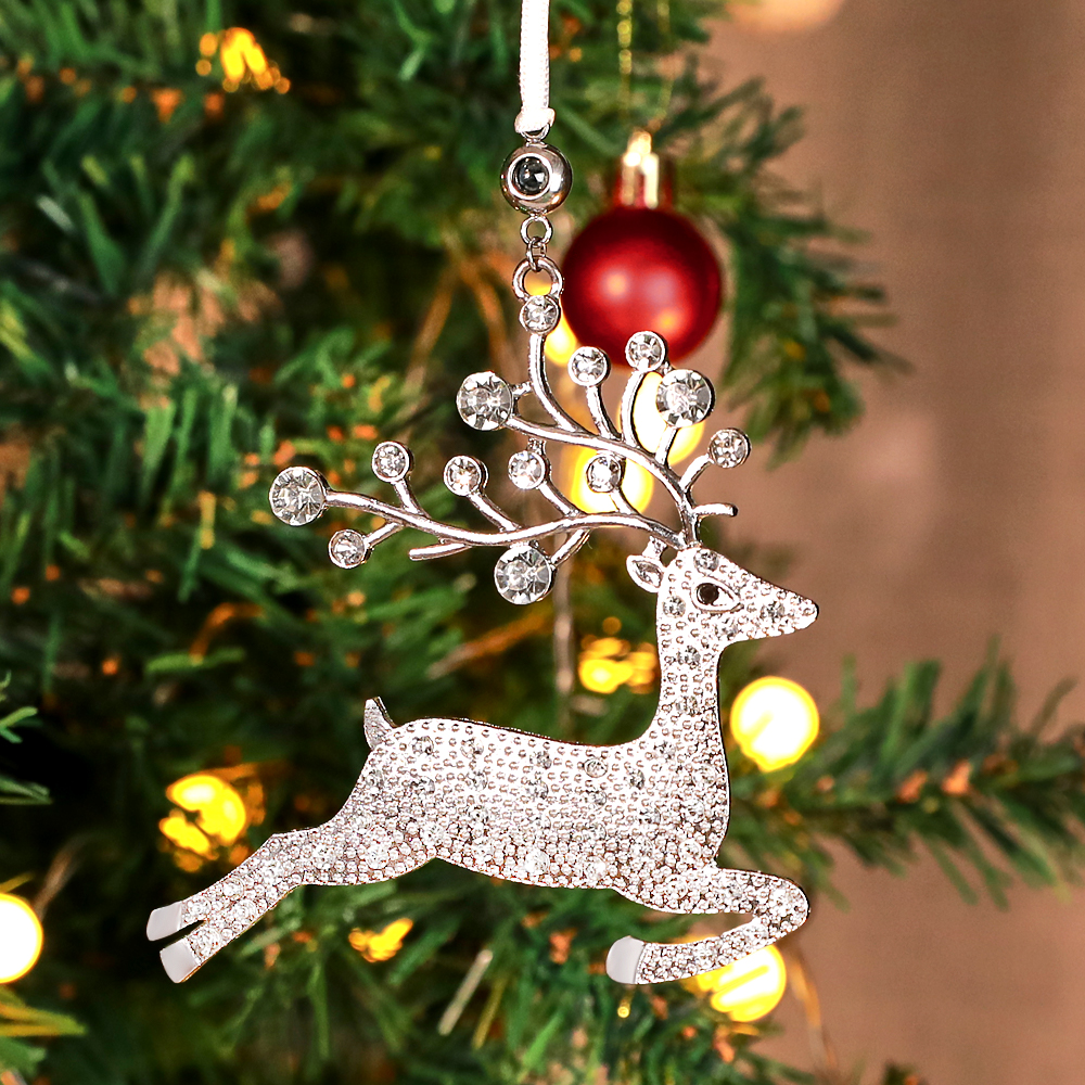 Personalized Christmas Projection Ornaments Elk Shape for Christmas Tree Custom Photo Ornaments Christmas Gifts For Family For Lover 