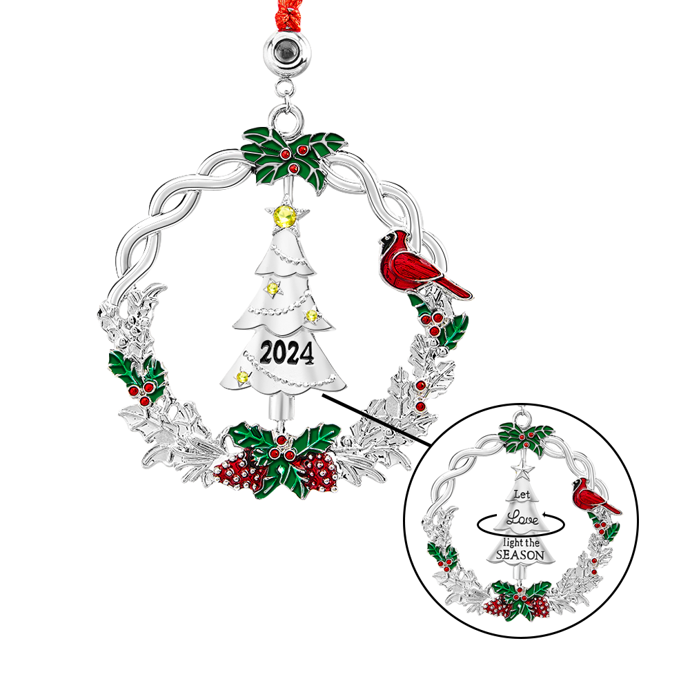Personalized Photo Projection Ornaments Rotating Christmas Tree 2024 Christmas Gifts - soufeelus