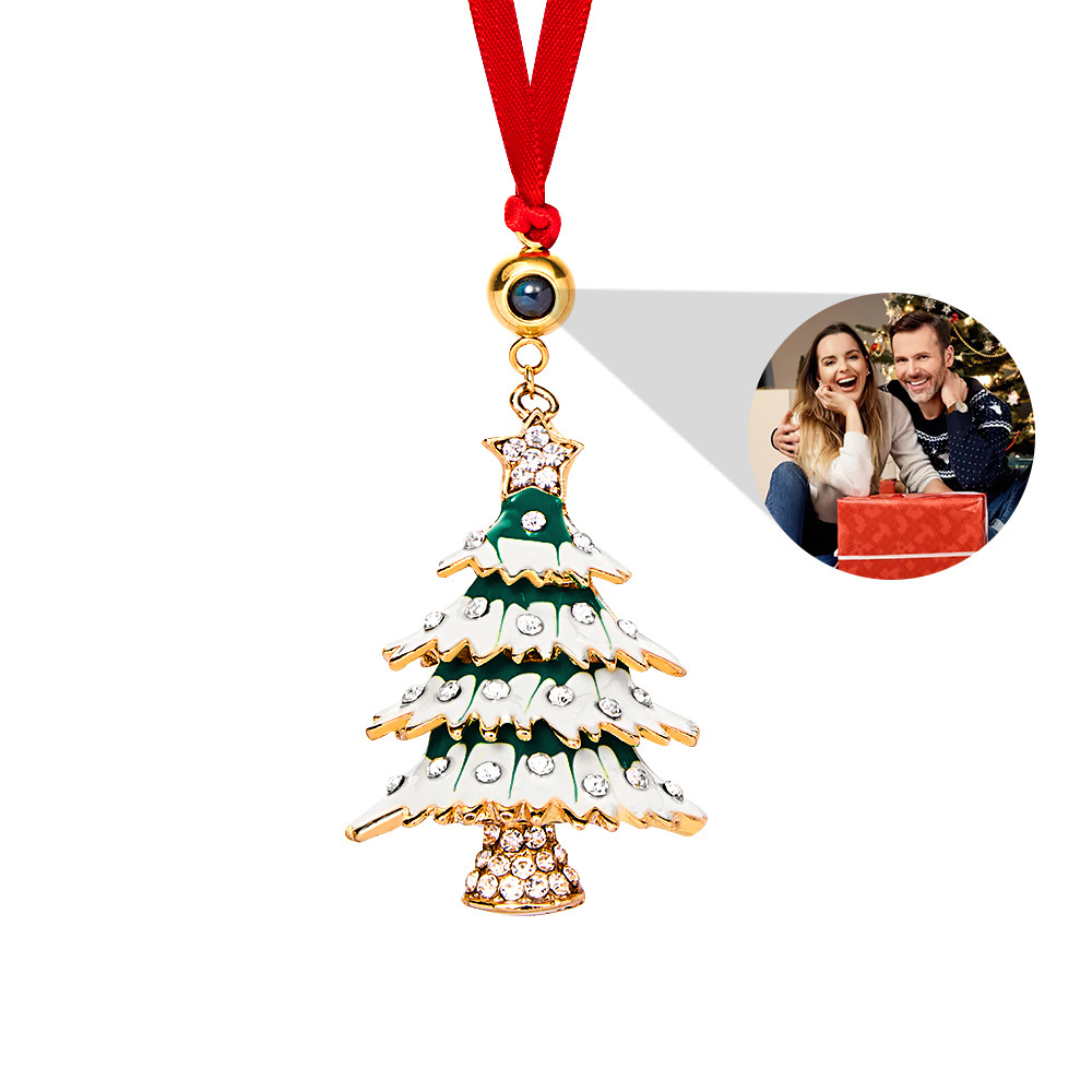 Personalized Photo Projection Ornaments Diamond Hollow Christmas Tree Photo Ornaments Best Gifts for Christmas