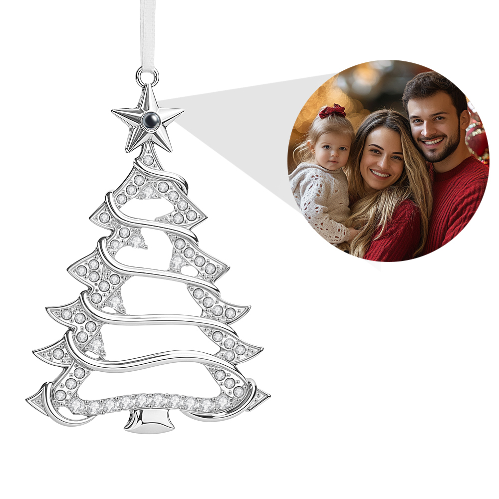 Personalized Projection Ornaments Christmas Shape with Stone Photo Ornaments Christmas Gifts For Family - soufeelus