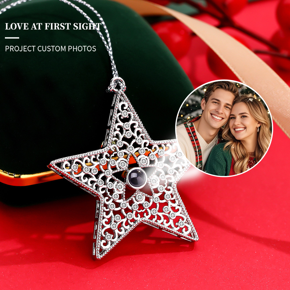 Personalized Photo Projection Ornaments Christmas Star Christmas Gifts