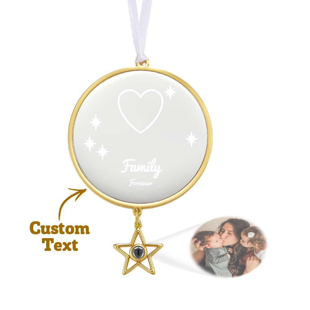 Personalized Photo Projection Ornaments Round Plate Ornaments Christmas Tree Ornaments Christmas Gifts - soufeelus