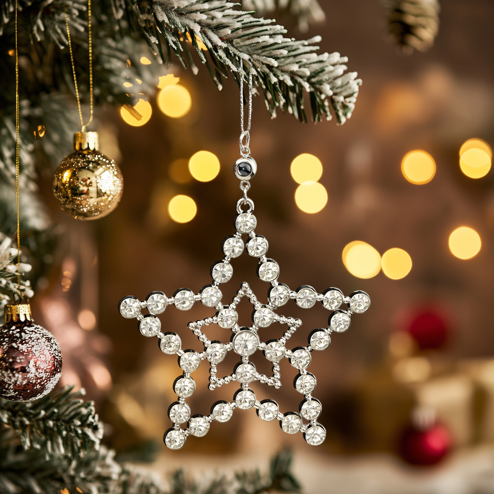 Personalized Photo Projection Ornaments Star Ornament Christmas Tree Ornaments Christmas Gifts - soufeelus