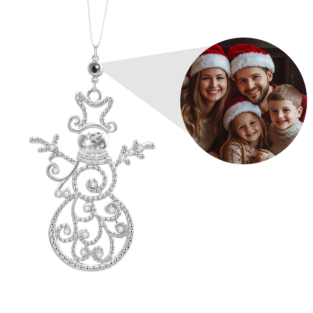 Personalized Photo Projection Ornaments Snowman Ornament Christmas Tree Ornaments Christmas Gifts - soufeelus