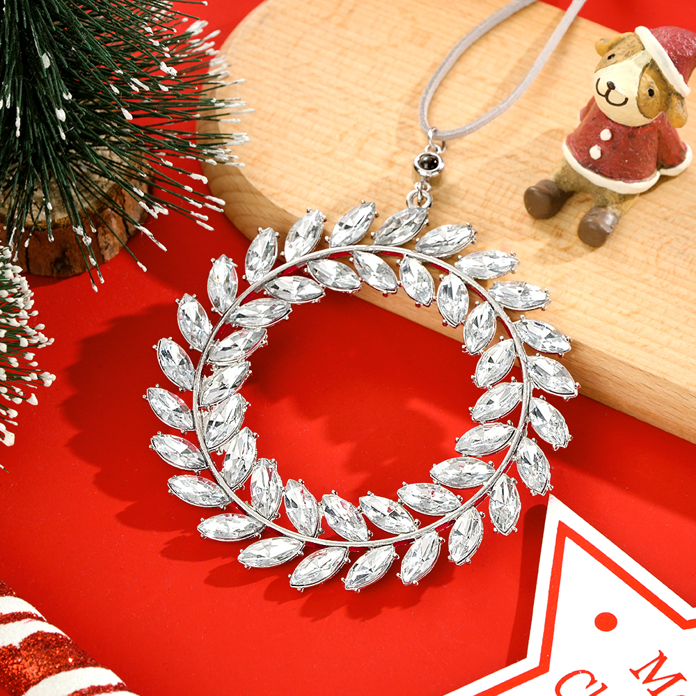 Personalized Photo Wreath Projection Ornaments Christmas Tree Decoration Ornaments for Christmas Gifts - soufeelus