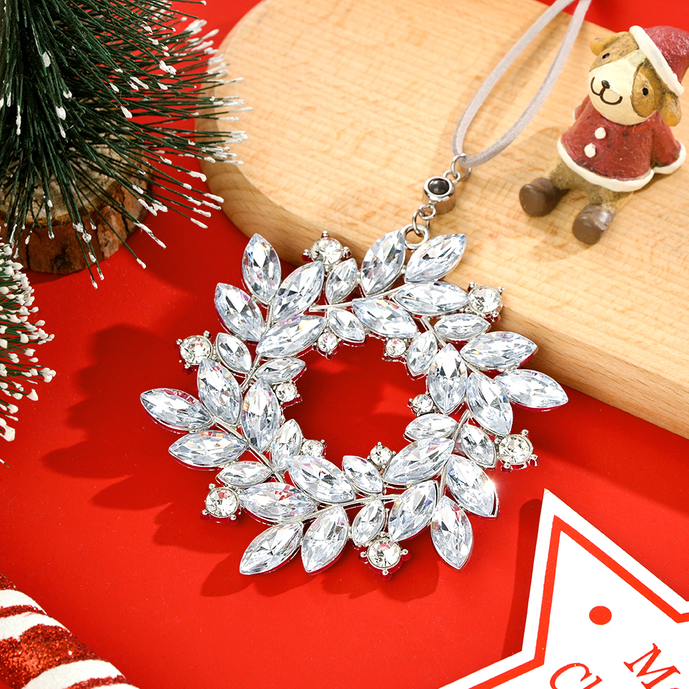 Personalized Photo Wreath Projection Ornaments Christmas Tree Decoration Ornaments for Christmas Gifts - soufeelus