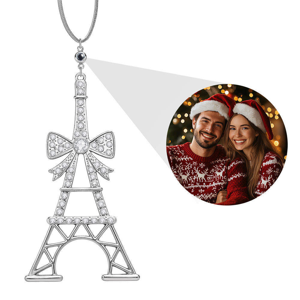 Personalized Photo Projection Ornaments Tower Ornaments Christmas Tree Decoration Ornaments for Christmas Gifts - soufeelus