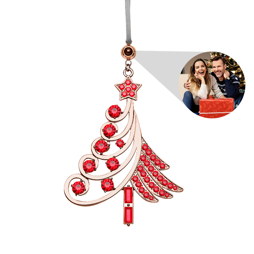Personalized Photo Projection Ornaments Colorful Christmas Tree Diamond Ornament Christmas Gifts - soufeelus