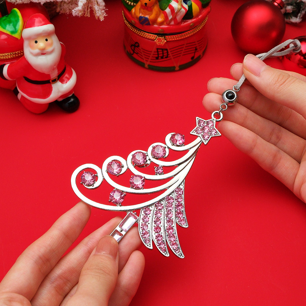 Personalized Photo Projection Ornaments Colorful Christmas Tree Diamond Ornament Christmas Gifts - soufeelus