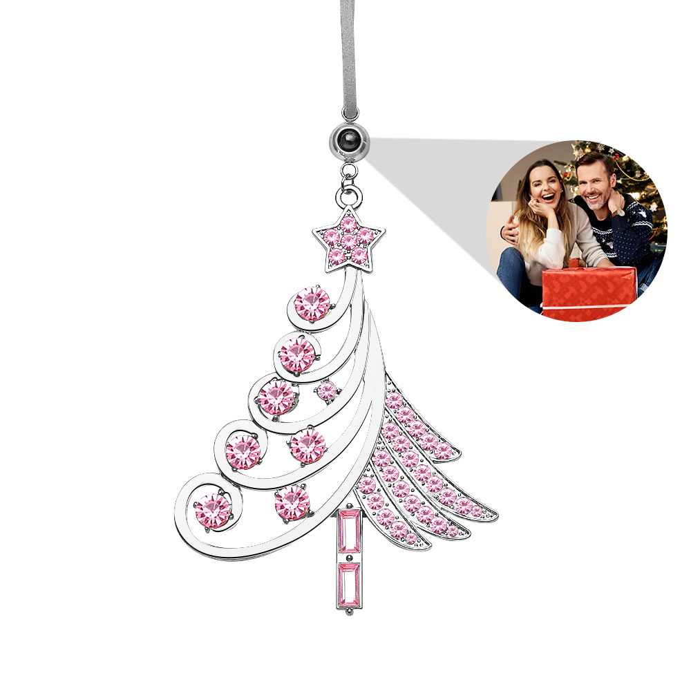 Personalized Photo Projection Ornaments Colorful Christmas Tree Diamond Ornament Christmas Gifts - soufeelus
