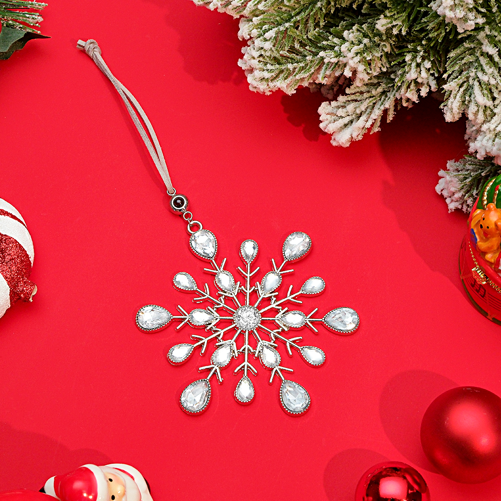 Personalized Photo Projection Ornaments Flowers Ornament Christmas Tree Ornaments Christmas Gifts - soufeelus