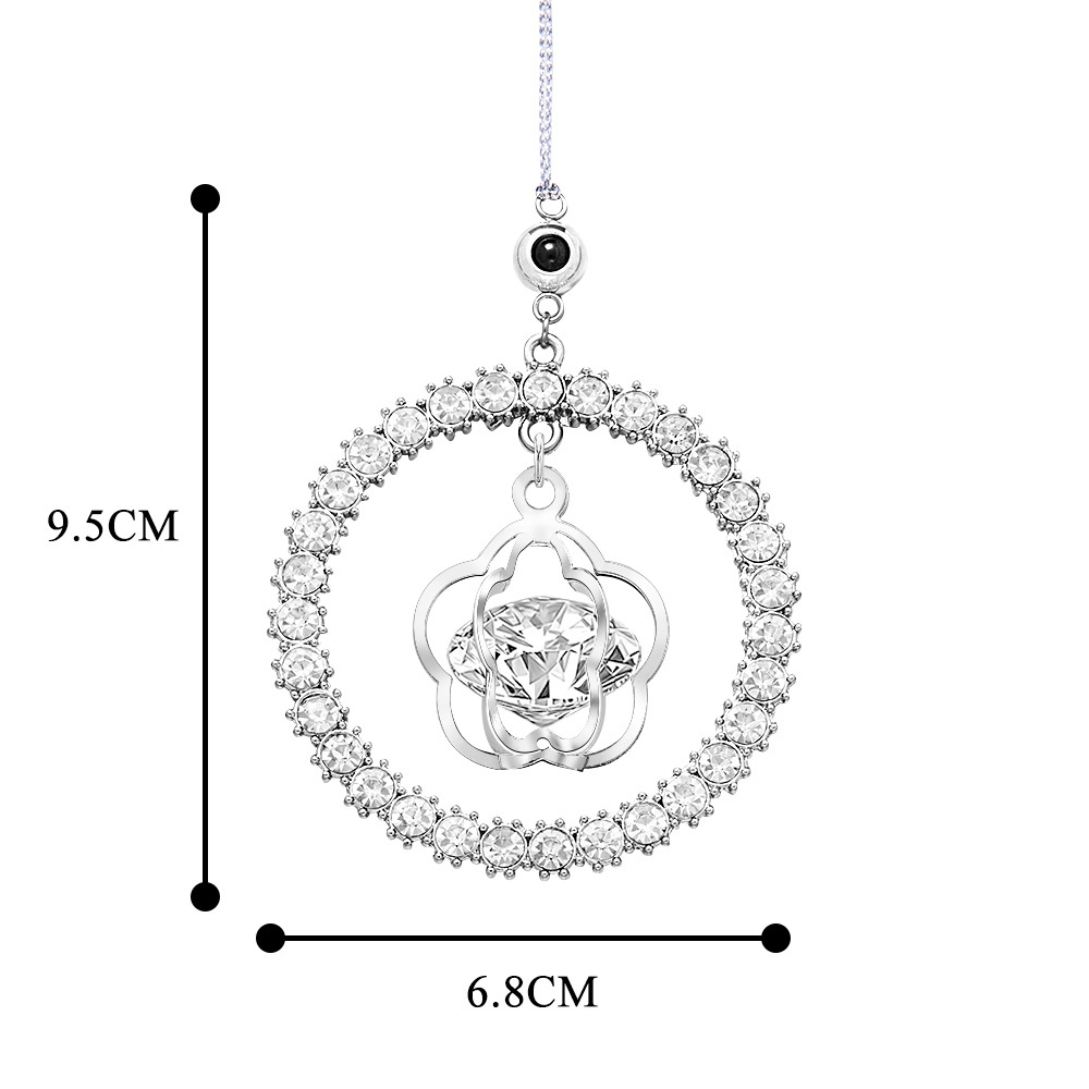 Personalized Photo Projection Ornaments Sun Moon Circle Style Ornaments Christmas Pendants Tree Decoration Ornaments for Christmas Gifts - soufeelus