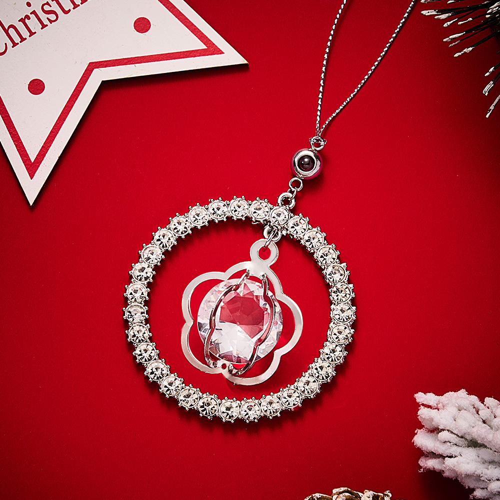 Personalized Photo Projection Ornaments Sun Moon Circle Style Ornaments Christmas Pendants Tree Decoration Ornaments for Christmas Gifts - soufeelus