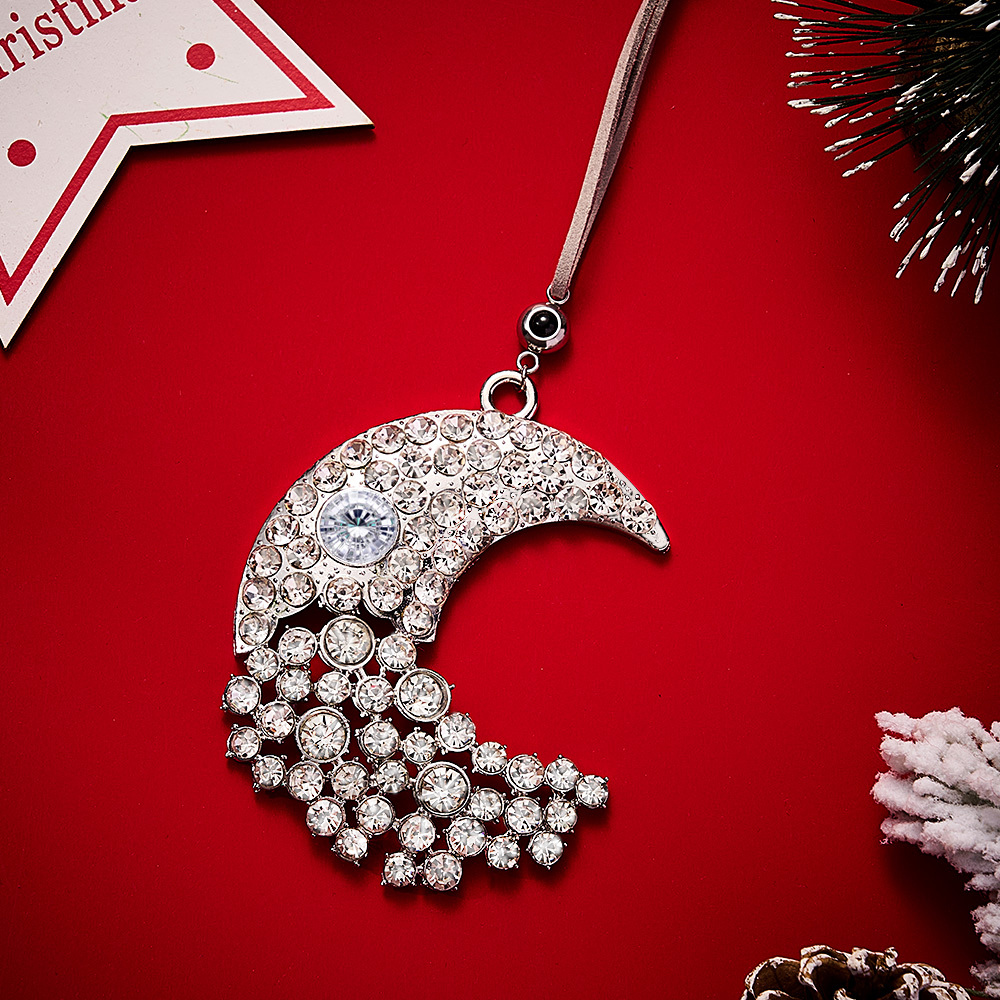 Personalized Photo Projection Ornaments Sun Moon Circle Style Ornaments Christmas Pendants Tree Decoration Ornaments for Christmas Gifts - soufeelus