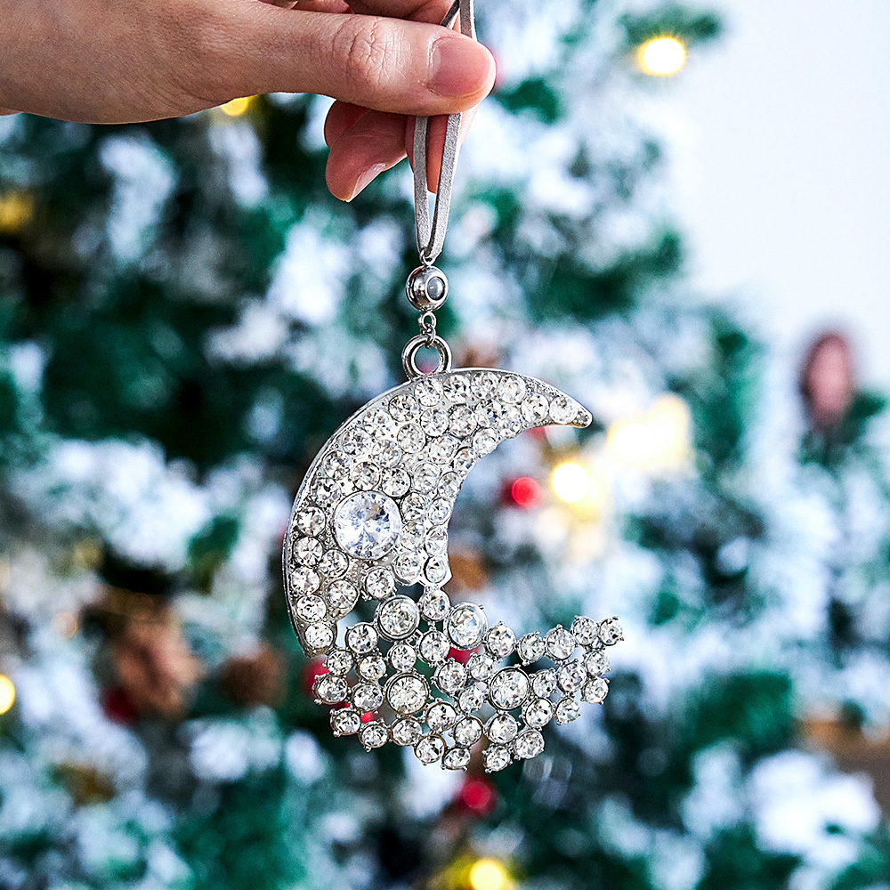 Personalized Photo Projection Ornaments Sun Moon Circle Style Ornaments Christmas Pendants Tree Decoration Ornaments for Christmas Gifts - soufeelus