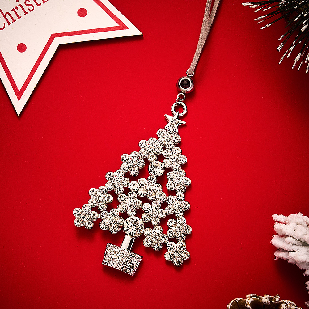 Personalized Photo Projection Ornaments Metal Christmas Tree Decoration Ornaments for Christmas Gifts - soufeelus