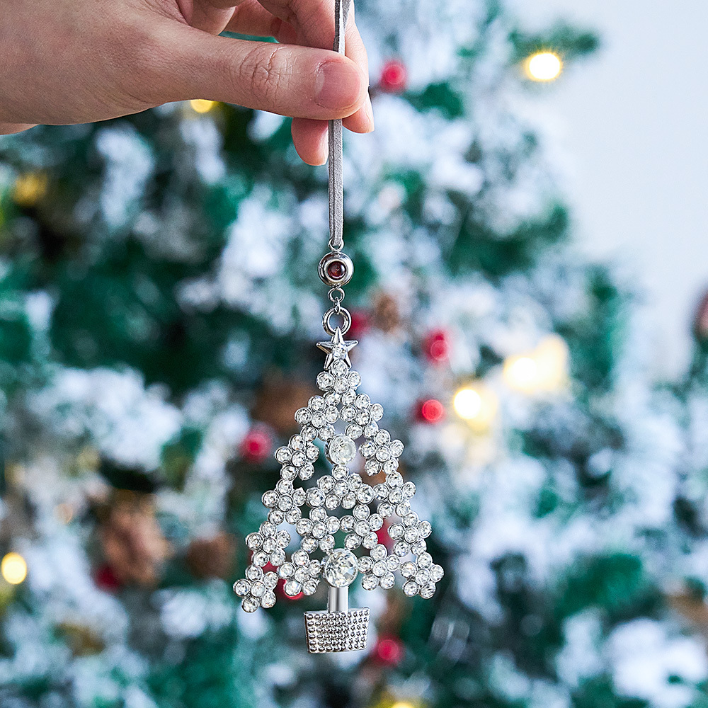 Personalized Photo Projection Ornaments Metal Christmas Tree Decoration Ornaments for Christmas Gifts - soufeelus