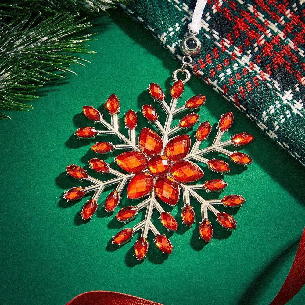Personalized Photo Projection Ornaments Snowflake Shape Ornaments Multi-color Christmas Gifts For Family - soufeelus
