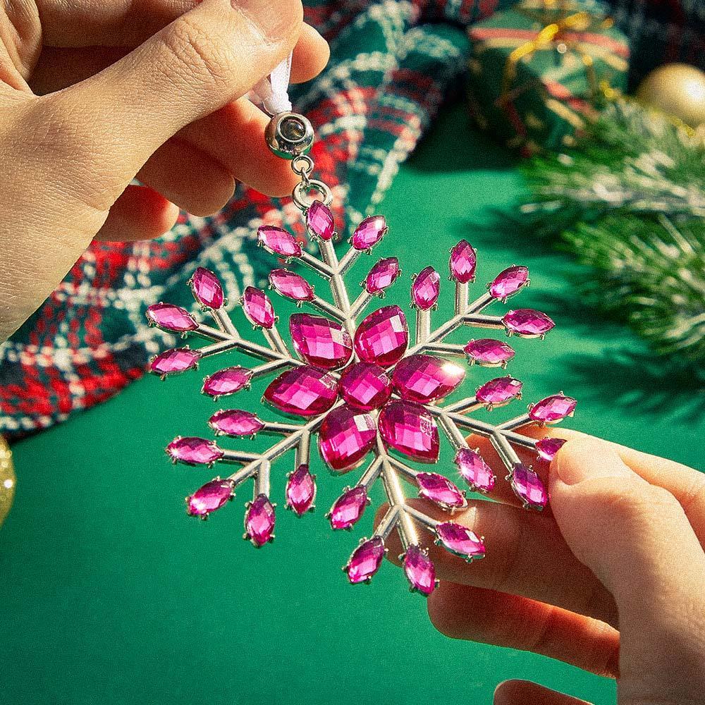 Personalized Photo Projection Ornaments Snowflake Shape Ornaments Multi-color Christmas Gifts For Family - soufeelus