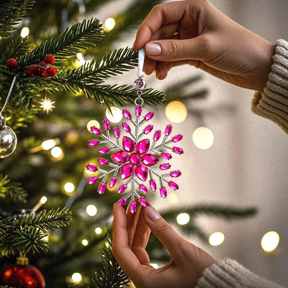 Personalized Photo Projection Ornaments Snowflake Shape Ornaments Multi-color Christmas Gifts For Family - soufeelus