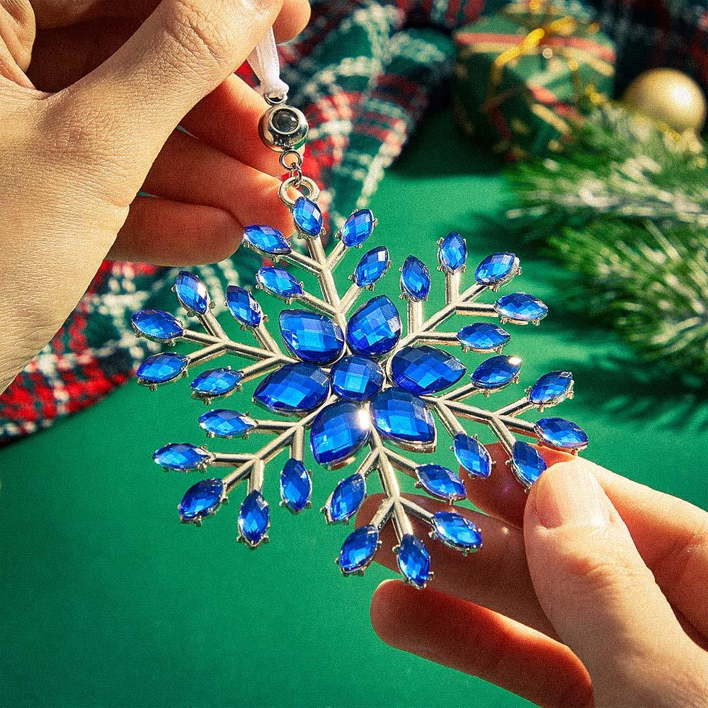 Personalized Photo Projection Ornaments Snowflake Shape Ornaments Multi-color Christmas Gifts For Family - soufeelus
