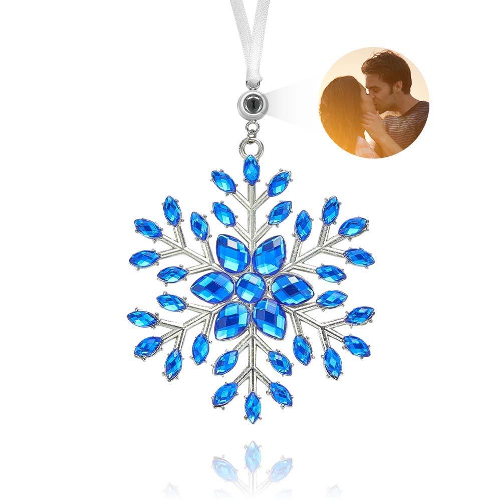 Personalized Photo Projection Ornaments Snowflake Shape Ornaments Multi-color Christmas Gifts For Family - soufeelus