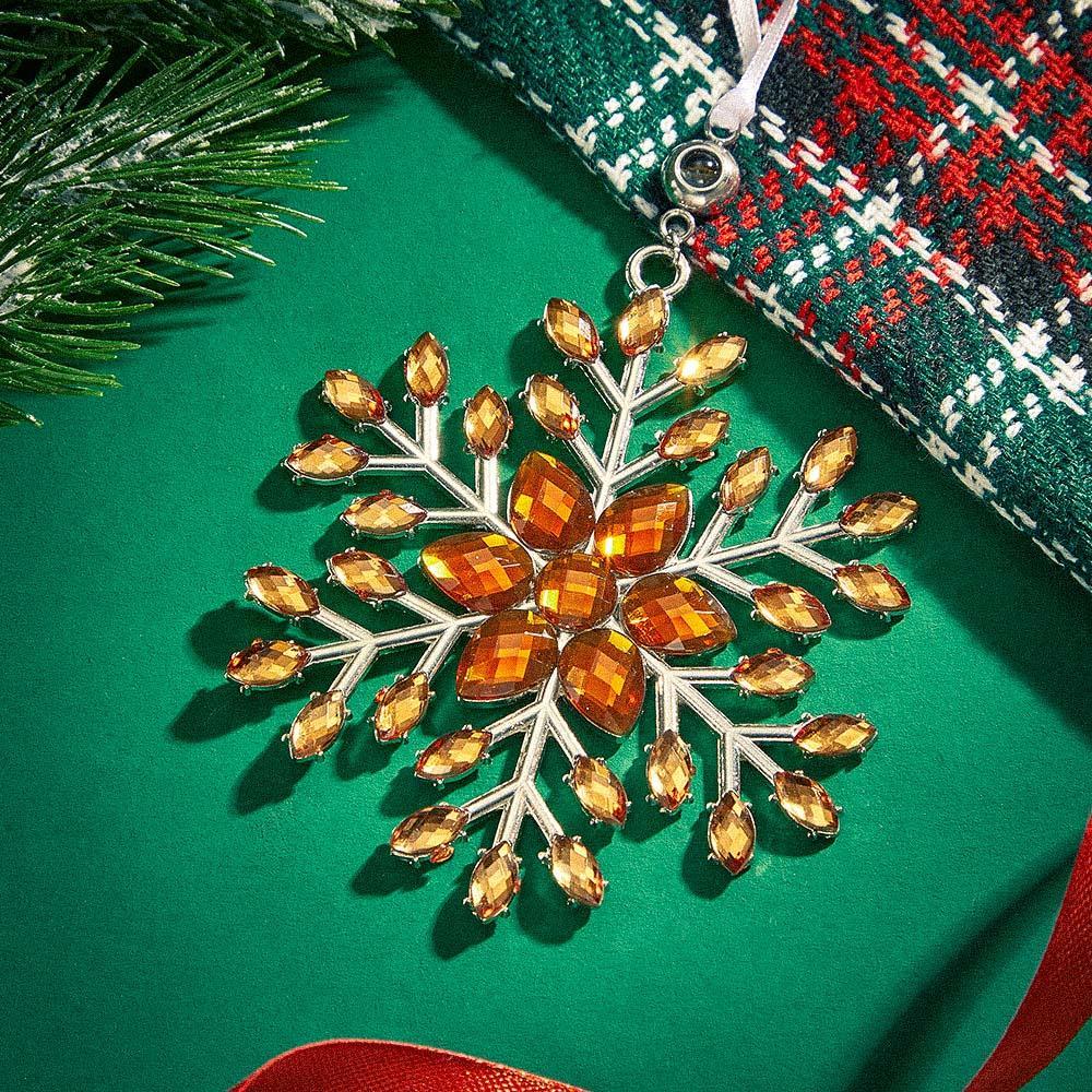 Personalized Photo Projection Ornaments Snowflake Shape Ornaments Multi-color Christmas Gifts For Family - soufeelus