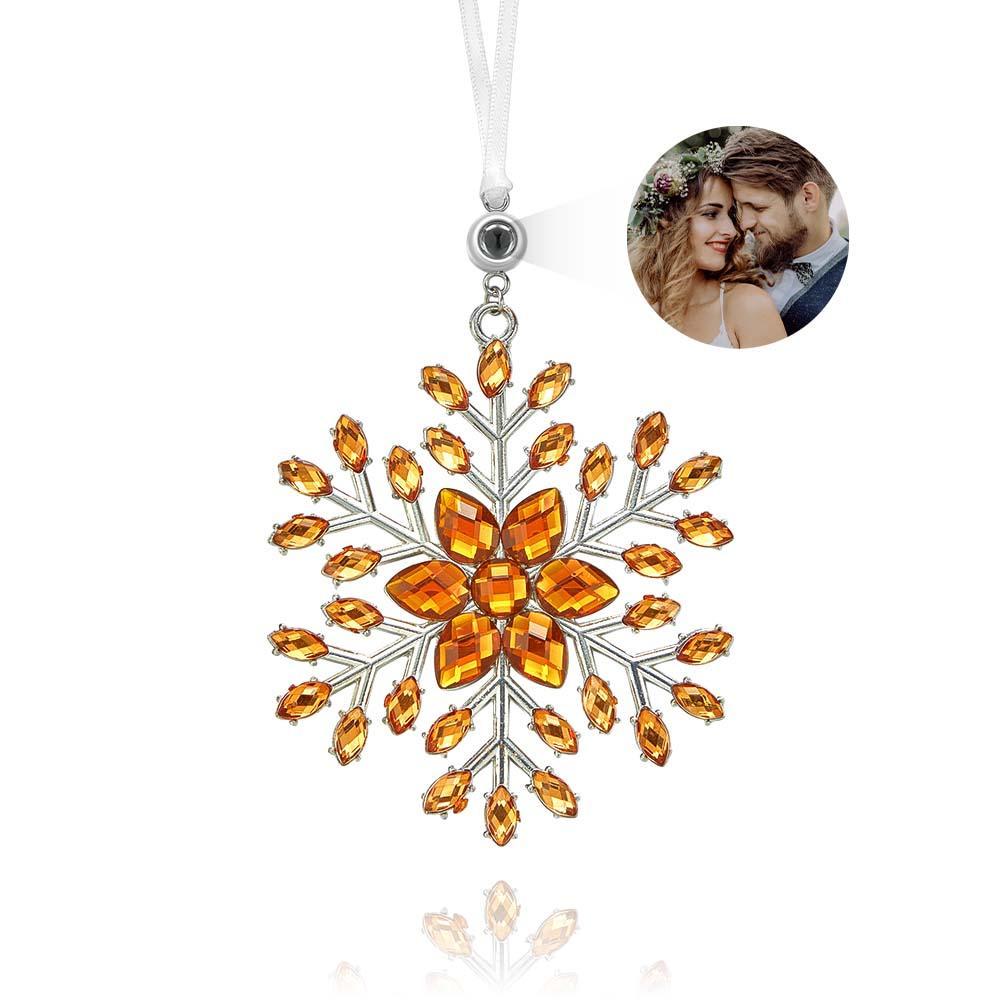 Personalized Photo Projection Ornaments Snowflake Shape Ornaments Multi-color Christmas Gifts For Family - soufeelus