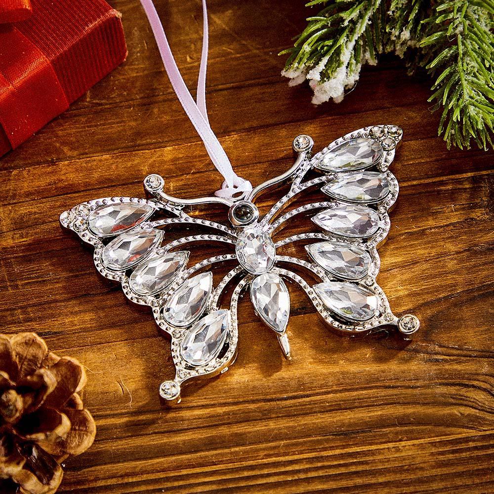 Projection Crystal Butterfly Ornament for Christmas Tree Christmas Gift For Family For Lover