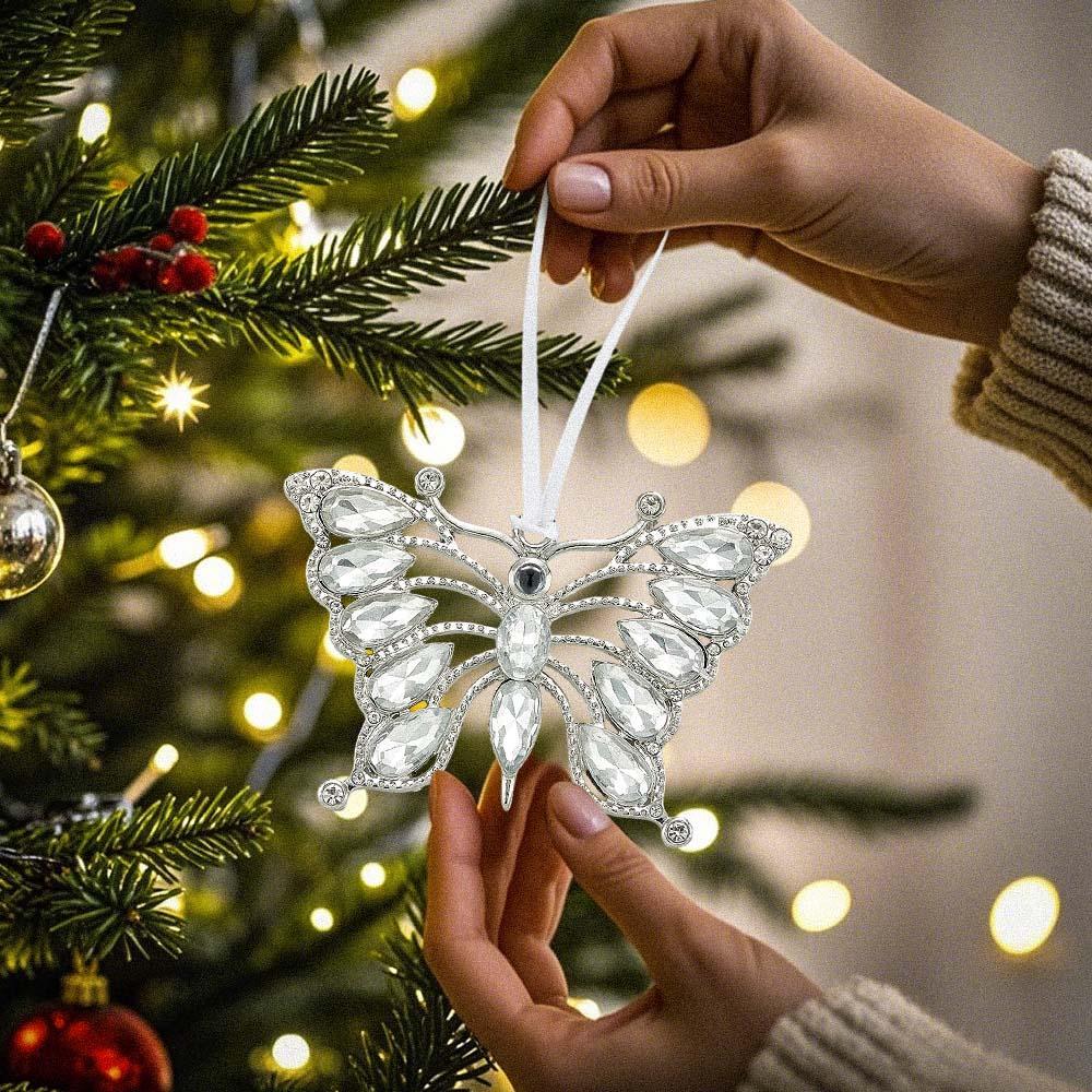 Projection Crystal Butterfly Ornament for Christmas Tree Christmas Gift For Family For Lover