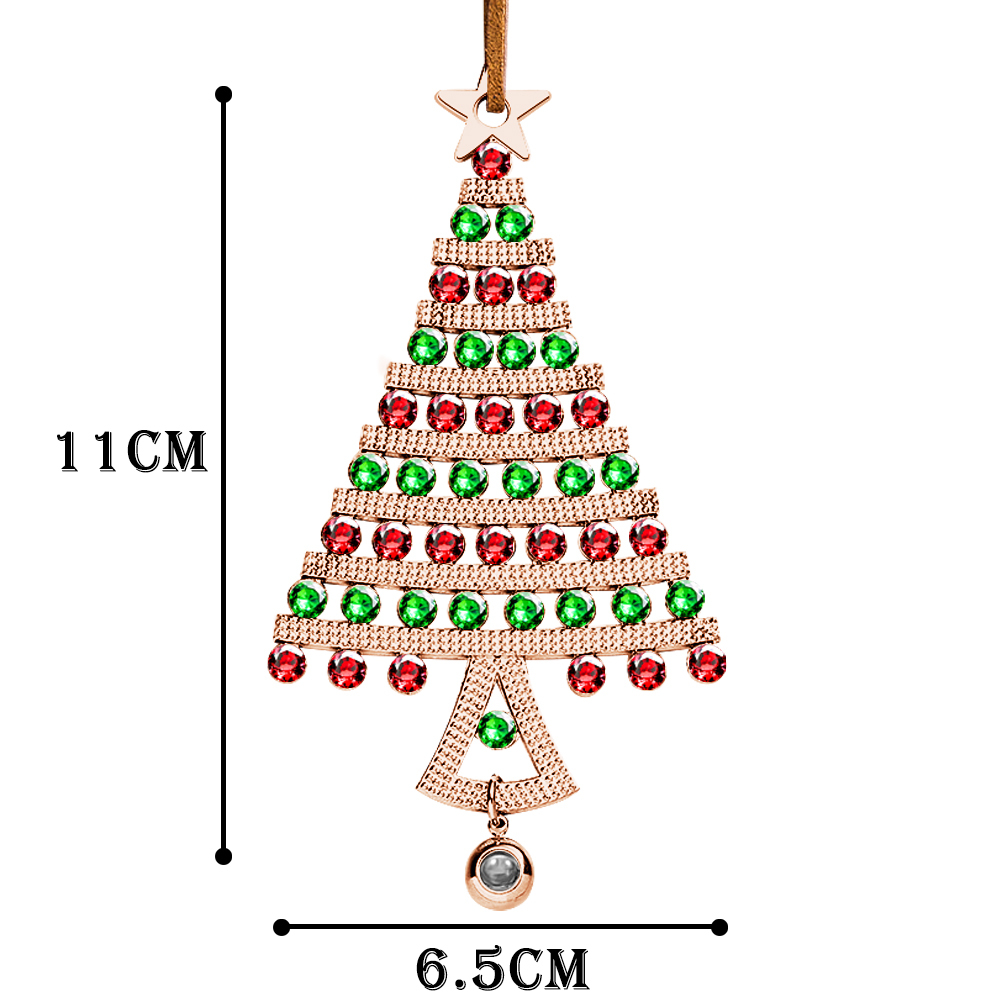 Personalized Photo Projection Ornaments Diamond Christmas Tree Shape Ornaments Christmas Tree Decoration Ornaments for Christmas Gifts - soufeelus