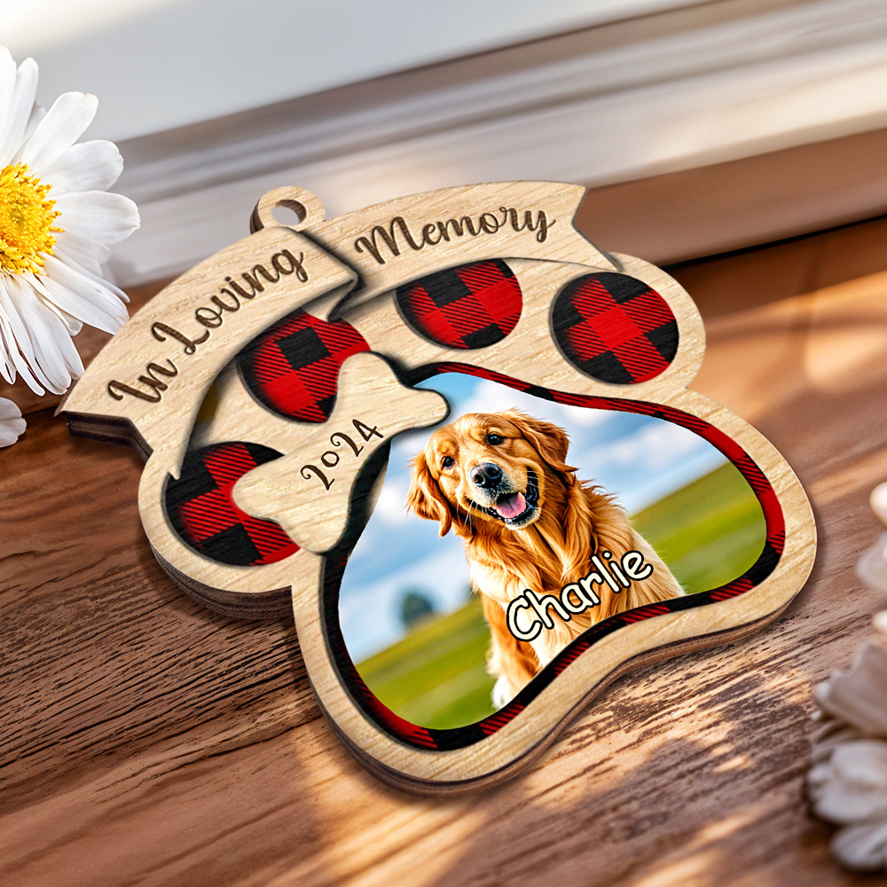 Personalized Custom Wood Shaped Christmas Ornament You Will Always In My Heart Gifts for Pet Lovers