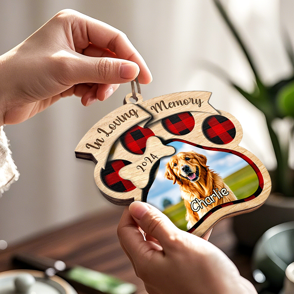 Personalized Custom Wood Shaped Christmas Ornament You Will Always In My Heart Gifts for Pet Lovers
