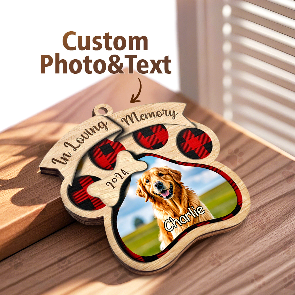 Personalized Custom Wood Shaped Christmas Ornament You Will Always In My Heart Gifts for Pet Lovers