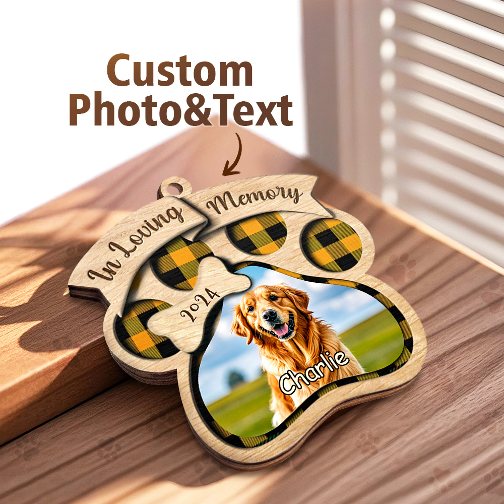 Personalized Custom Wood Shaped Christmas Ornament You Will Always In My Heart Gifts for Pet Lovers