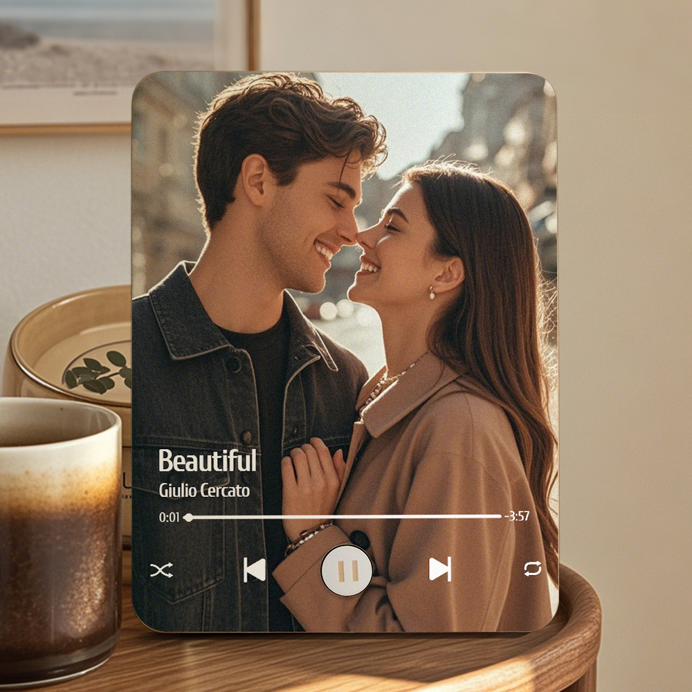Personalized Music Frame That Plays Music Without Cell Phone Photo Wooden Music Record Player Wedding Anniversary Gifts