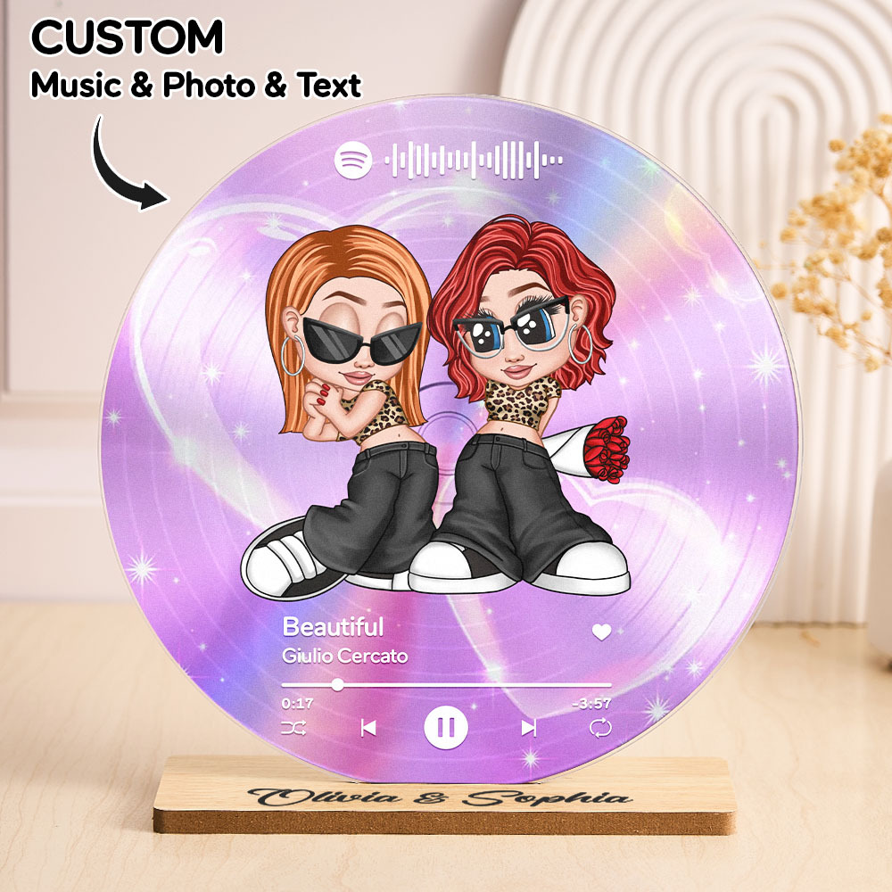 Y2K Couple Custom Vinyl Record, Favorite Song QR Code Acrylic Plaque, Valentine's Day, Anniversary, Birthday Gift for her, Gift for him