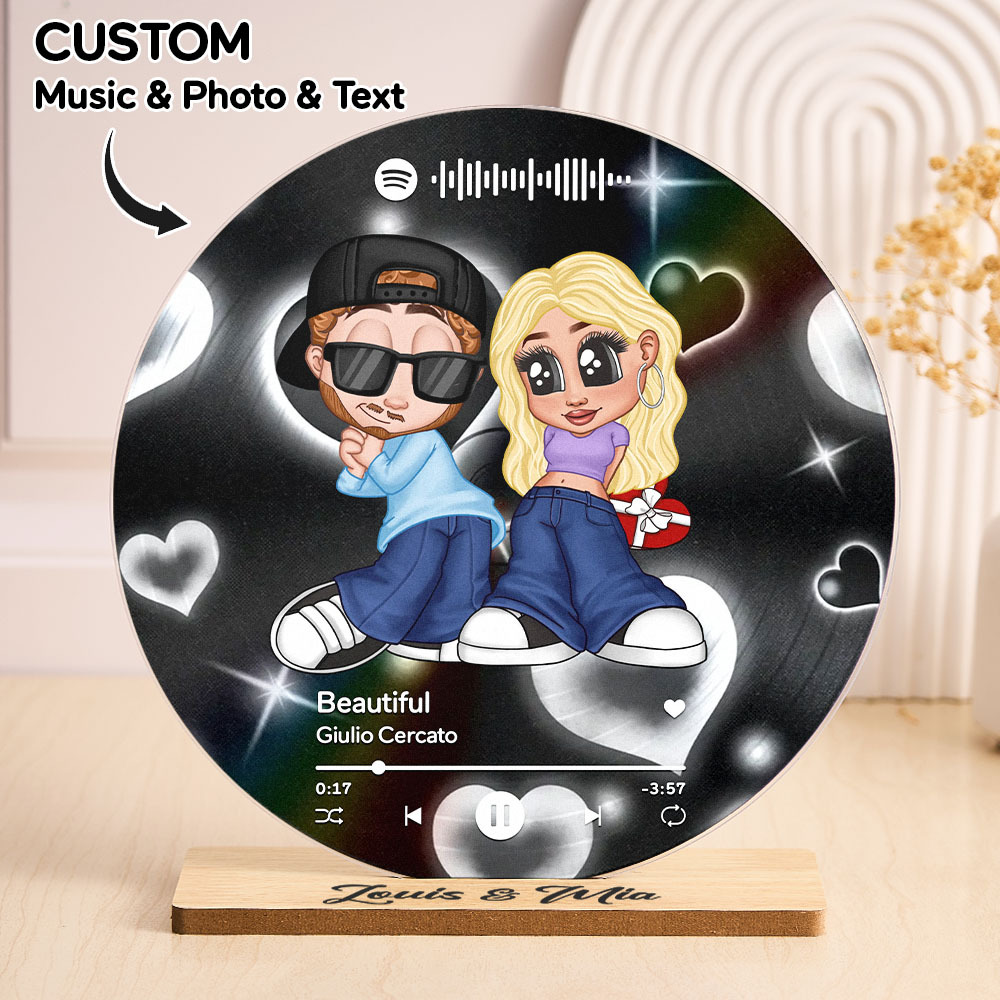 Y2K Couple Custom Vinyl Record, Favorite Song QR Code Acrylic Plaque, Valentine's Day, Anniversary, Birthday Gift for her, Gift for him
