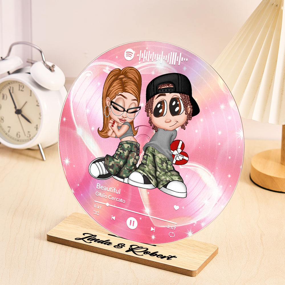 Y2K Couple Custom Vinyl Record, Favorite Song QR Code Acrylic Plaque, Valentine's Day, Anniversary, Birthday Gift for her, Gift for him