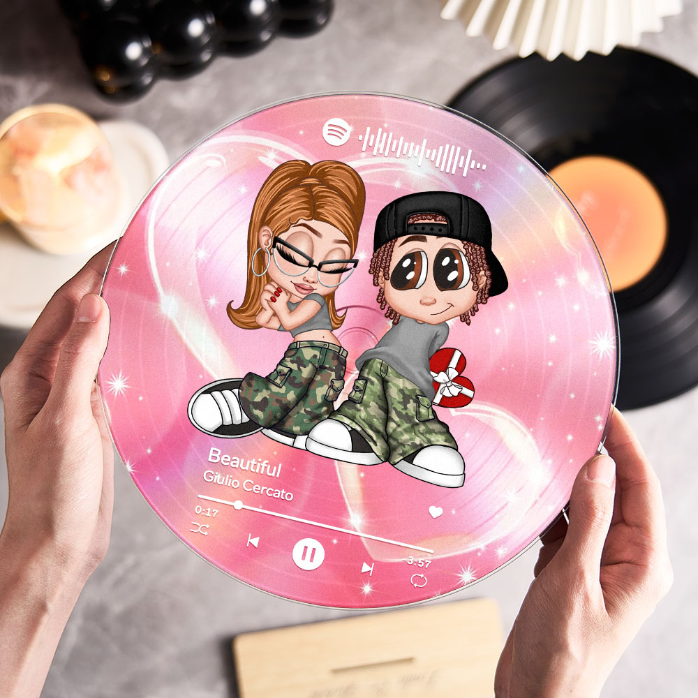 Y2K Couple Custom Vinyl Record, Favorite Song QR Code Acrylic Plaque, Valentine's Day, Anniversary, Birthday Gift for her, Gift for him