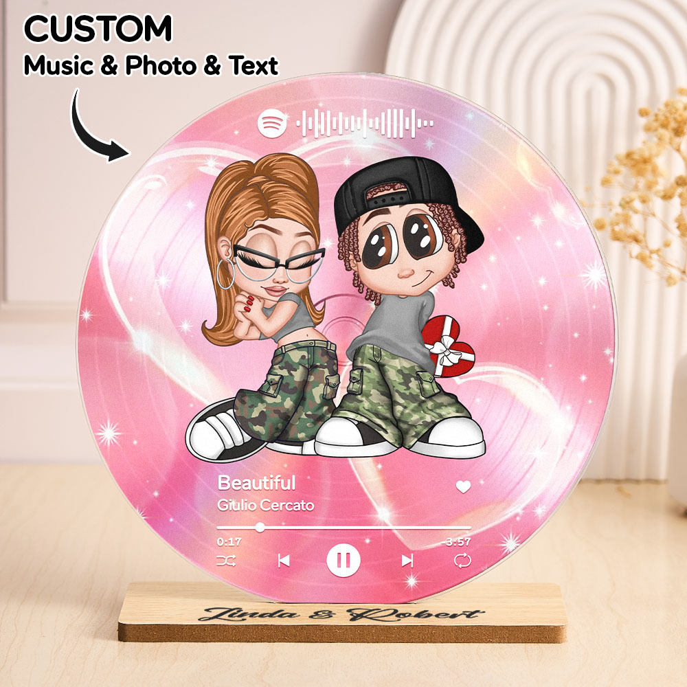 Y2K Couple Custom Vinyl Record, Favorite Song QR Code Acrylic Plaque, Valentine's Day, Anniversary, Birthday Gift for her, Gift for him